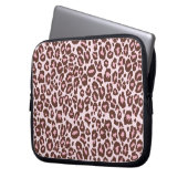 Rosa und Brown-Gepard-Druck Laptopschutzhülle (Vorderseite Links)