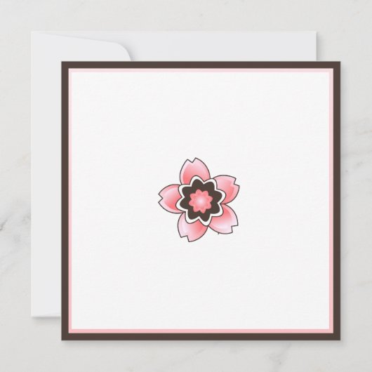 Rosa-und Brown-Kirschblüten-Kommunions-Einladung Einladung (Rückseite)