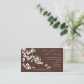 Rosa-und Brown-Kirschblüten-Visitenkarten Visitenkarte (Stehend Vorderseite)