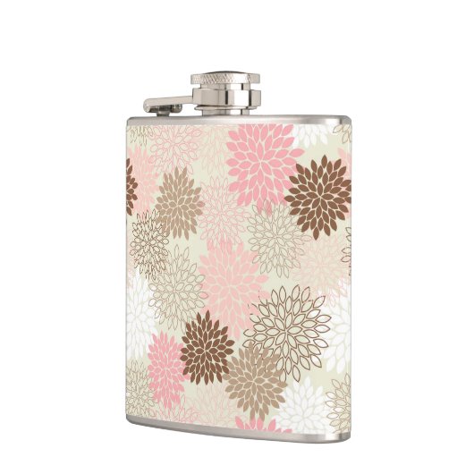 Rosa-und Brown-Mama-Muster Flachmann (Links)