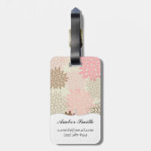 Rosa-und Brown-Mama-Muster Gepäckanhänger (Rückseite vertikal)
