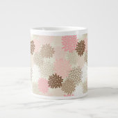 Rosa-und Brown-Mama-Muster Jumbo-Tasse (Vorderseite)