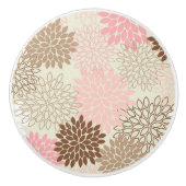 Rosa-und Brown-Mama-Muster Keramikknauf (Vorderseite)