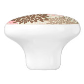 Rosa-und Brown-Mama-Muster Keramikknauf (Seitenansicht)