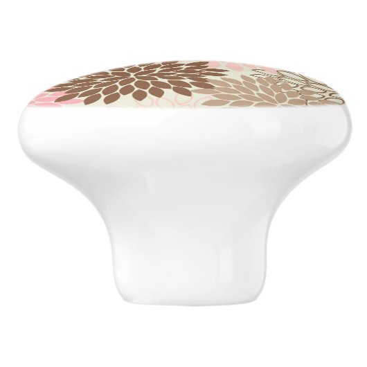 Rosa-und Brown-Mama-Muster Keramikknauf (Seitenansicht)