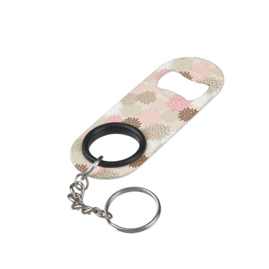 Rosa-und Brown-Mama-Muster Mini Flaschenöffner (Rückseite Schrägansicht)