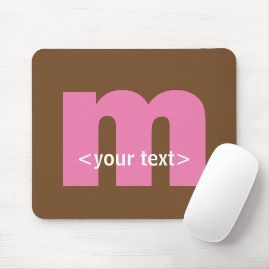 Rosa und Brown-Monogramm - Buchstabe M Mousepad (Mit Mouse)