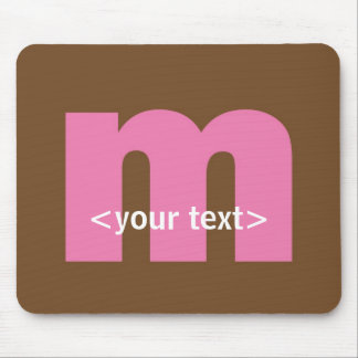 Rosa und Brown-Monogramm - Buchstabe M Mousepad