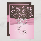 Rosa und Brown verbindende Einladung (Vorne/Hinten)