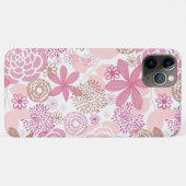 Rosa und Brownblumenmuster Case-Mate iPhone Hülle (Rückseite (Horizontal))