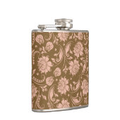 Rosa und Brownblumenmuster Flachmann (Rechts)