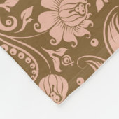 Rosa und Brownblumenmuster Fleecedecke (Ecke)