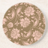 Rosa und Brownblumenmuster Getränkeuntersetzer (Vorne)