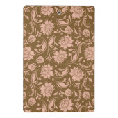 Rosa und Brownblumenmuster Mini Klemmbrett (Rückseite)