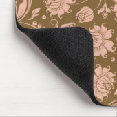 Rosa und Brownblumenmuster Mousepad (Ecke)
