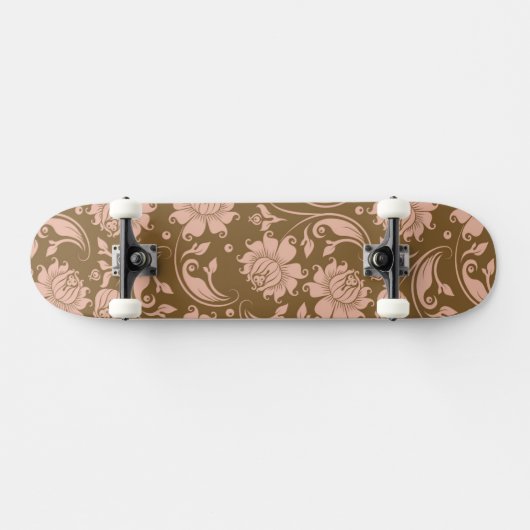 Rosa und Brownblumenmuster Skateboard (Horizontal)