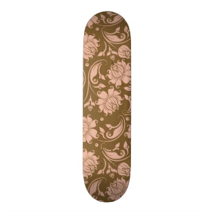 Rosa und Brownblumenmuster Skateboard