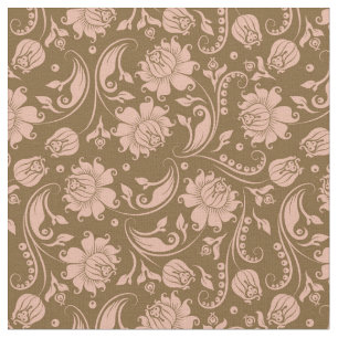 Rosa und Brownblumenmuster Stoff