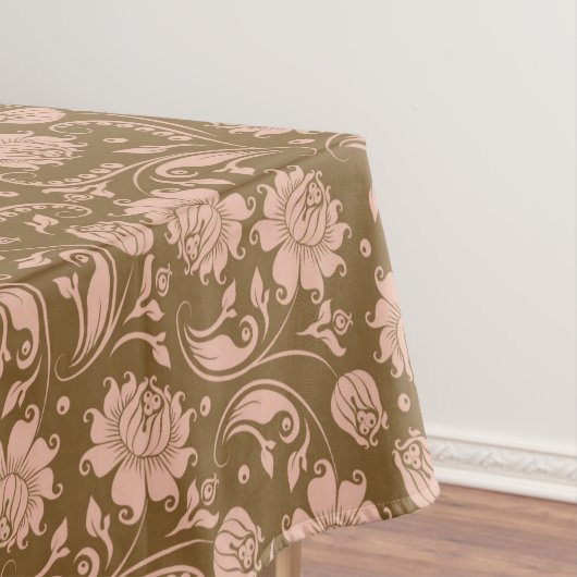 Rosa und Brownblumenmuster Tischdecke (Beispiel)