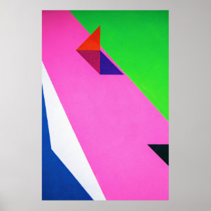 Rosa und bunte abstrakte Kunst Poster