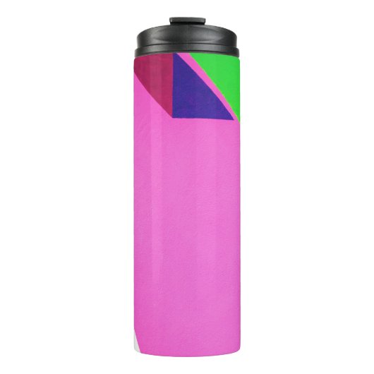 Rosa und bunte abstrakte Kunst Thermosbecher (Vorderseite)