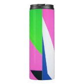Rosa und bunte abstrakte Kunst Thermosbecher (Rückseite)