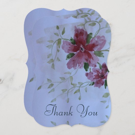 Rosa und Burgund Einladung (Vorne/Hinten)