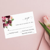 Rosa und Burgund Floral 7 ng Mahlzeiten UAWG V2 RSVP Karte