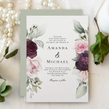 Rosa und Burgund Floral Romantische Hochzeit