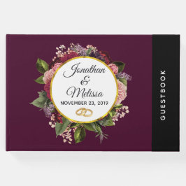 Rosa und Burgund Florals Hochzeit Gästebuch