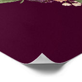Rosa und Burgund Florals Hochzeitsempfang Poster (Ecke)