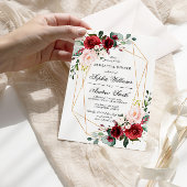 Rosa und Burgund Rose Probe Abendessen Einladung