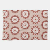Rosa und Burgunder Blumen-Mandala-Muster Geschirrtuch (Horizontal)