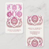 Rosa und Burgunder Wasserfarben - Dekorative Gesta Visitenkarte (Vorne/Hinten)