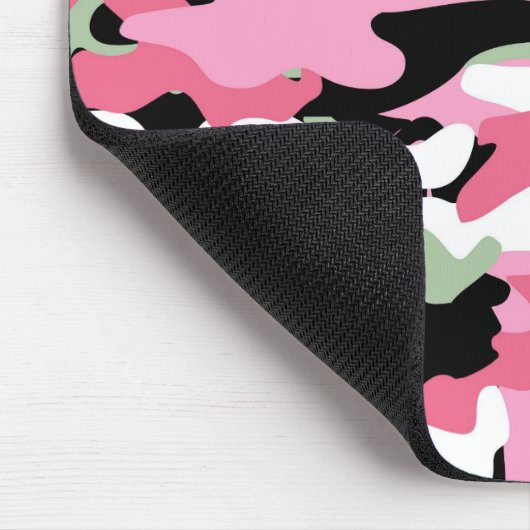 Rosa und Celadon Grüne Camouflage Mousepad (Ecke)