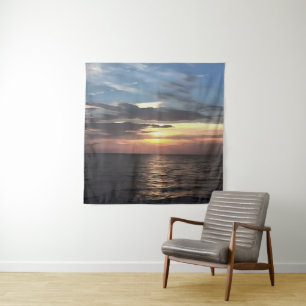 Rosa und Cerulean Blauer künstlerischer Sonnenaufg Wandteppich