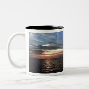 Rosa und Cerulean Blauer künstlerischer Sonnenaufg Zweifarbige Tasse