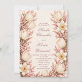 Rosa- und Champagner-Hochzeit Einladung (Vorderseite)