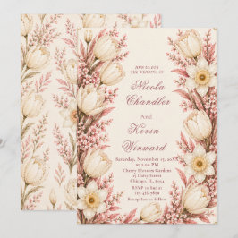 Rosa- und Champagner-Hochzeit Einladung