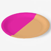 Rosa und Creamsikel Orange Pappteller (Schrägansicht)