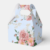 Rosa und Creme auf Vintag blauer Blüte Geschenkschachtel (Rückseite)