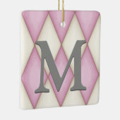 Rosa und Creme Harelequin Karo Hübsch Personalisie Keramikornament (Rechts)