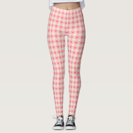 Rosa und Creme Herz Leggings