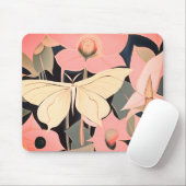 Rosa und Creme - Luna Moth und Mondblumen Mousepad (Mit Mouse)