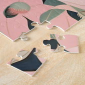 Rosa und Creme - Luna Moth und Mondblumen Puzzle (Seite)