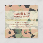 Rosa und Creme - Luna Moth und Mondblumen Quadratische Visitenkarte (Rückseite)