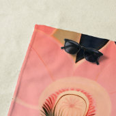 Rosa und Creme - Luna Moth und Mondblumen Strandtuch (Beispiel)