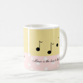 Rosa und Creme mit schwarzen Noten Kaffeetasse (VorderseiteRechts)