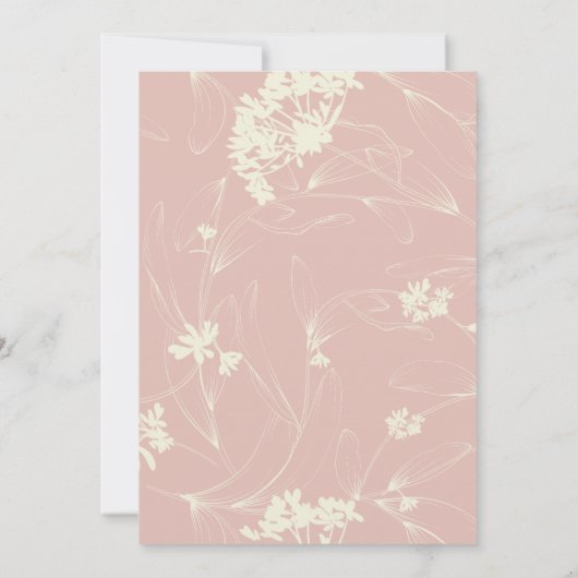 Rosa und Creme Modernes Brautparty Einladung (Rückseite)