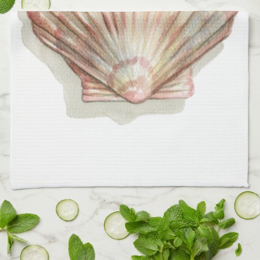 Rosa und Creme Seashell Handtuch (Gefaltet)